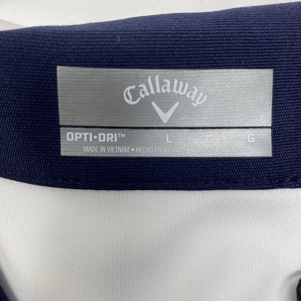 Callaway Golf Dress Womens Large White Navy Striped Sleeveless Opti-Dri UPF 50 - Picture 3 of 7